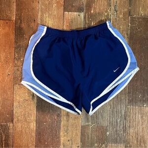 Nike Women's Dark Blue and Light Blue Athletic Shorts